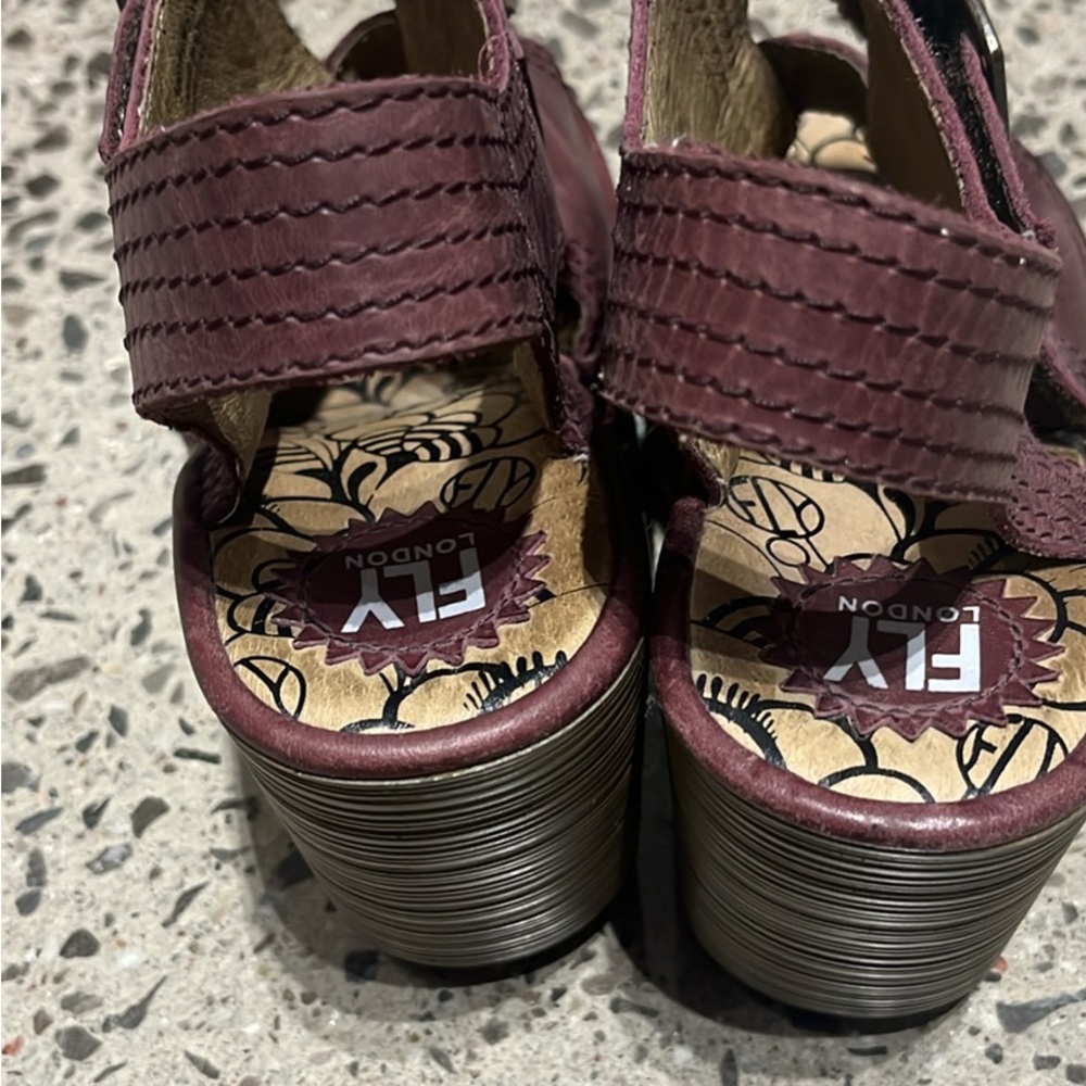 Fly London Deep purple Buckle Sandals - Picture 2 of 5